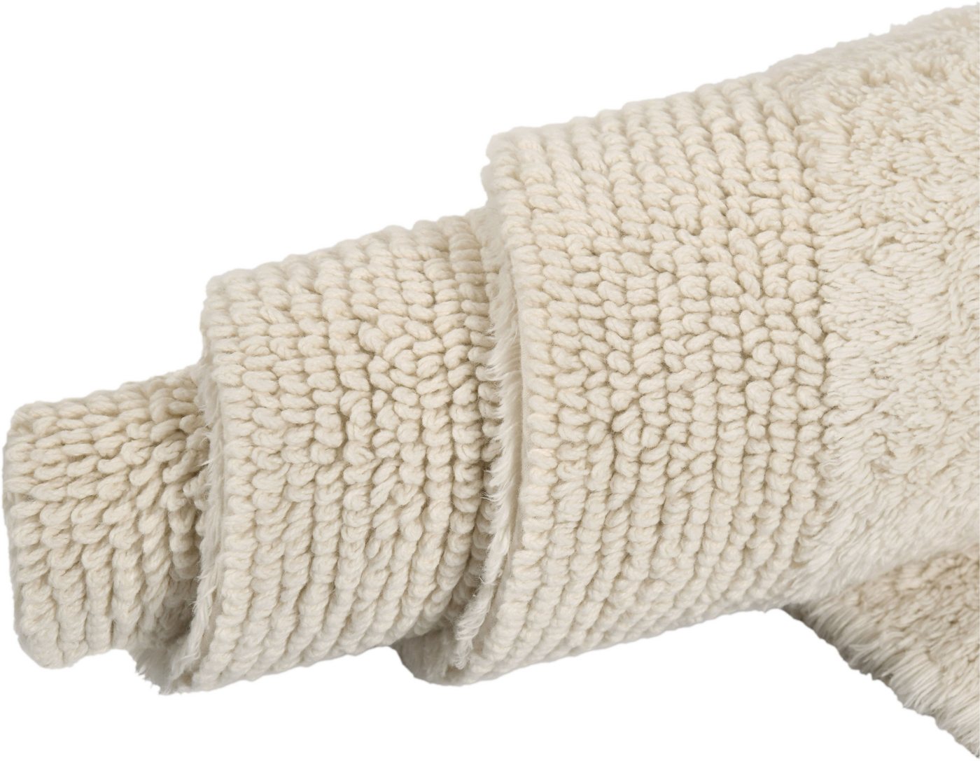 OTTO home Badematte Kapra, Badvorleger, Badezimmer Teppich, Höhe 14 mm, beidseitig nutzbar, strapazierfähig, fußbodenheizungsgeeignet, Baumwolle, halbrund, mit  – Bild 4 von 5
