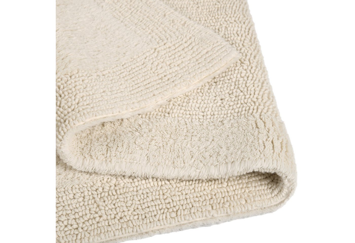 OTTO home Badematte Kapra, Badvorleger, Badezimmer Teppich, Höhe 14 mm, beidseitig nutzbar, strapazierfähig, fußbodenheizungsgeeignet, Baumwolle, halbrund, mit  – Bild 5 von 5