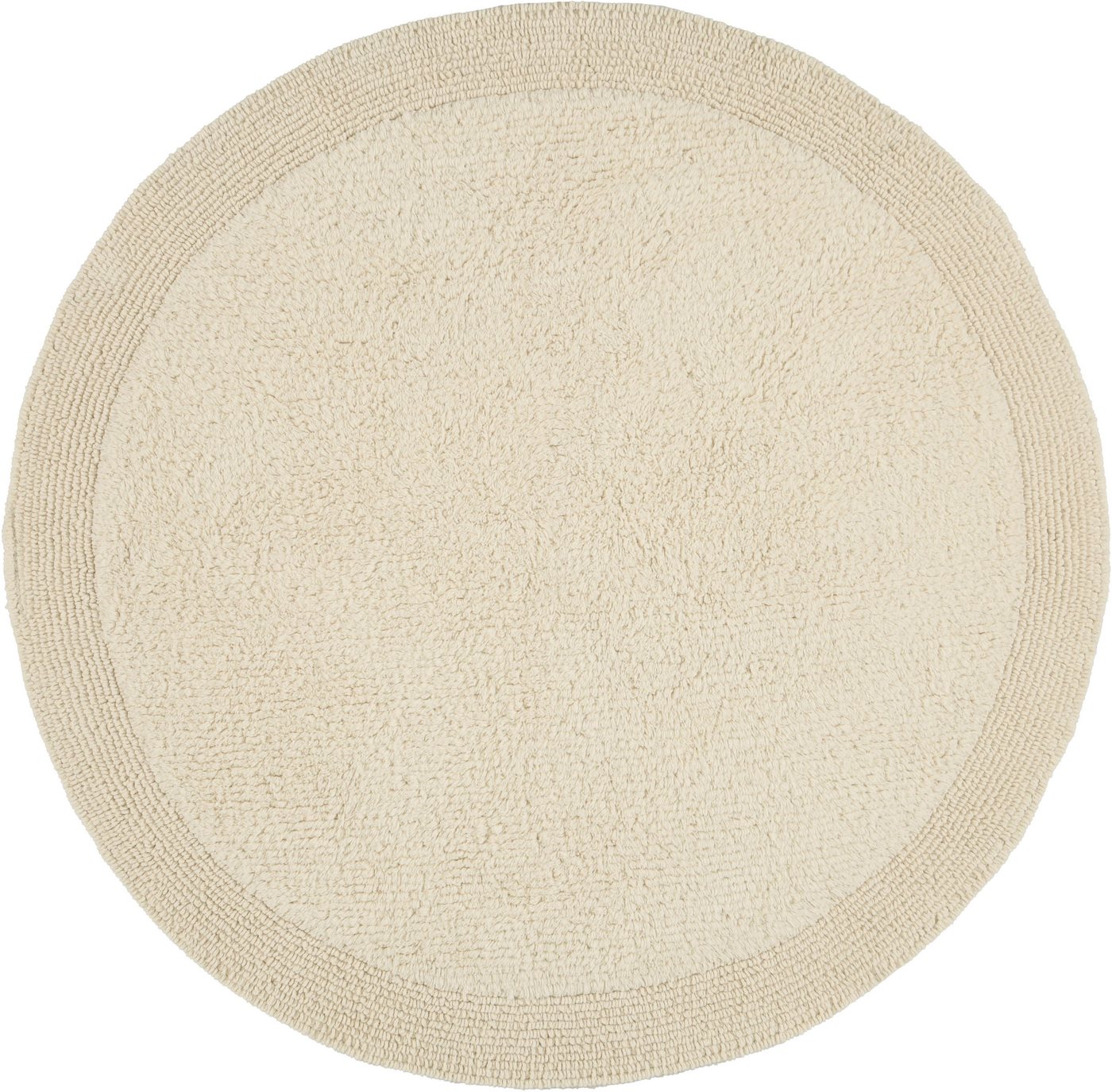 OTTO home Badematte Kapra, Badvorleger, Badezimmer Teppich, Höhe 14 mm, beidseitig nutzbar, strapazierfähig, fußbodenheizungsgeeignet, Baumwolle, rund, mit Bord – Bild 2 von 5