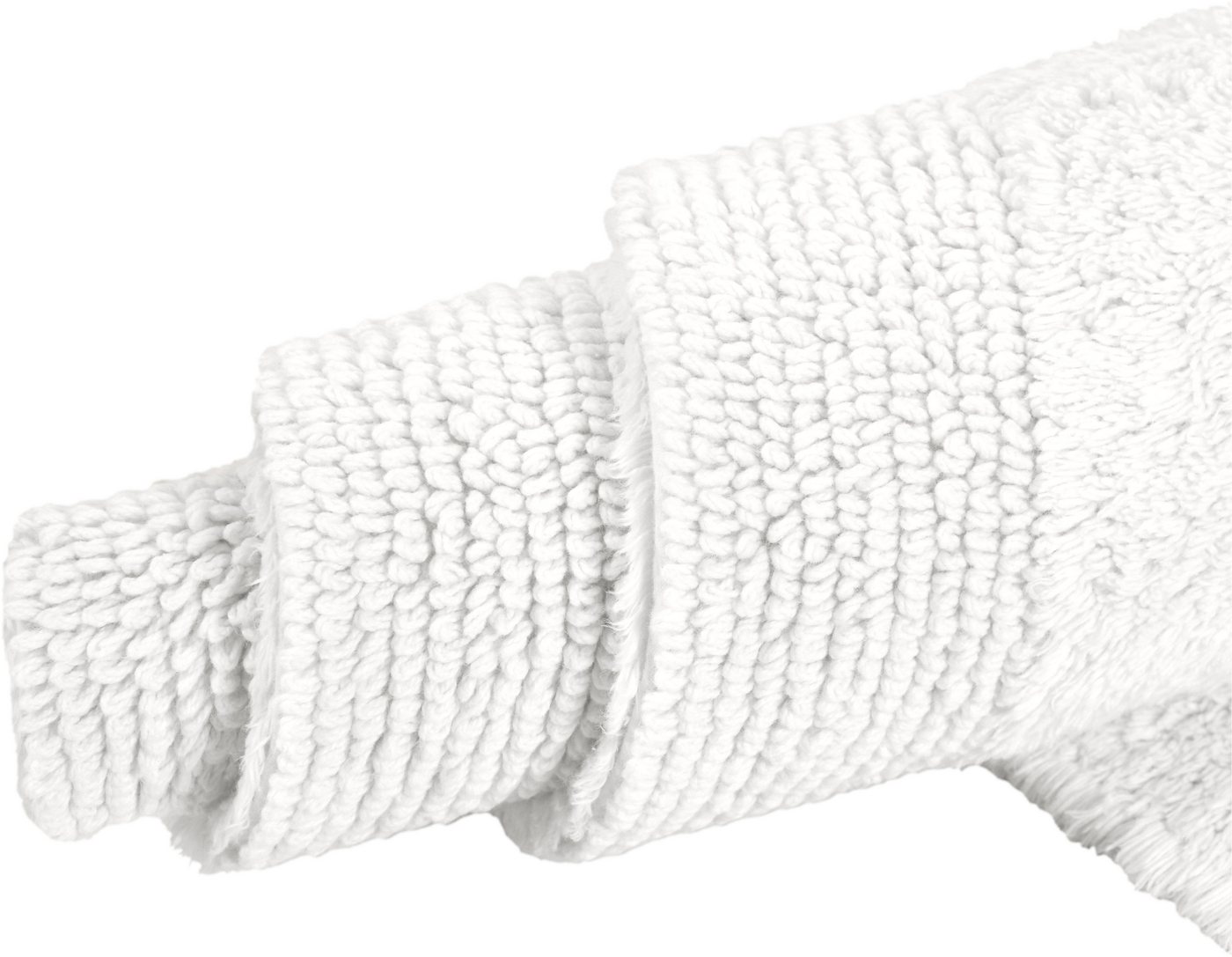 OTTO home Badematte Kapra, Badvorleger, Badezimmer Teppich, Höhe 14 mm, beidseitig nutzbar, strapazierfähig, fußbodenheizungsgeeignet, Baumwolle, halbrund, mit  – Bild 4 von 5