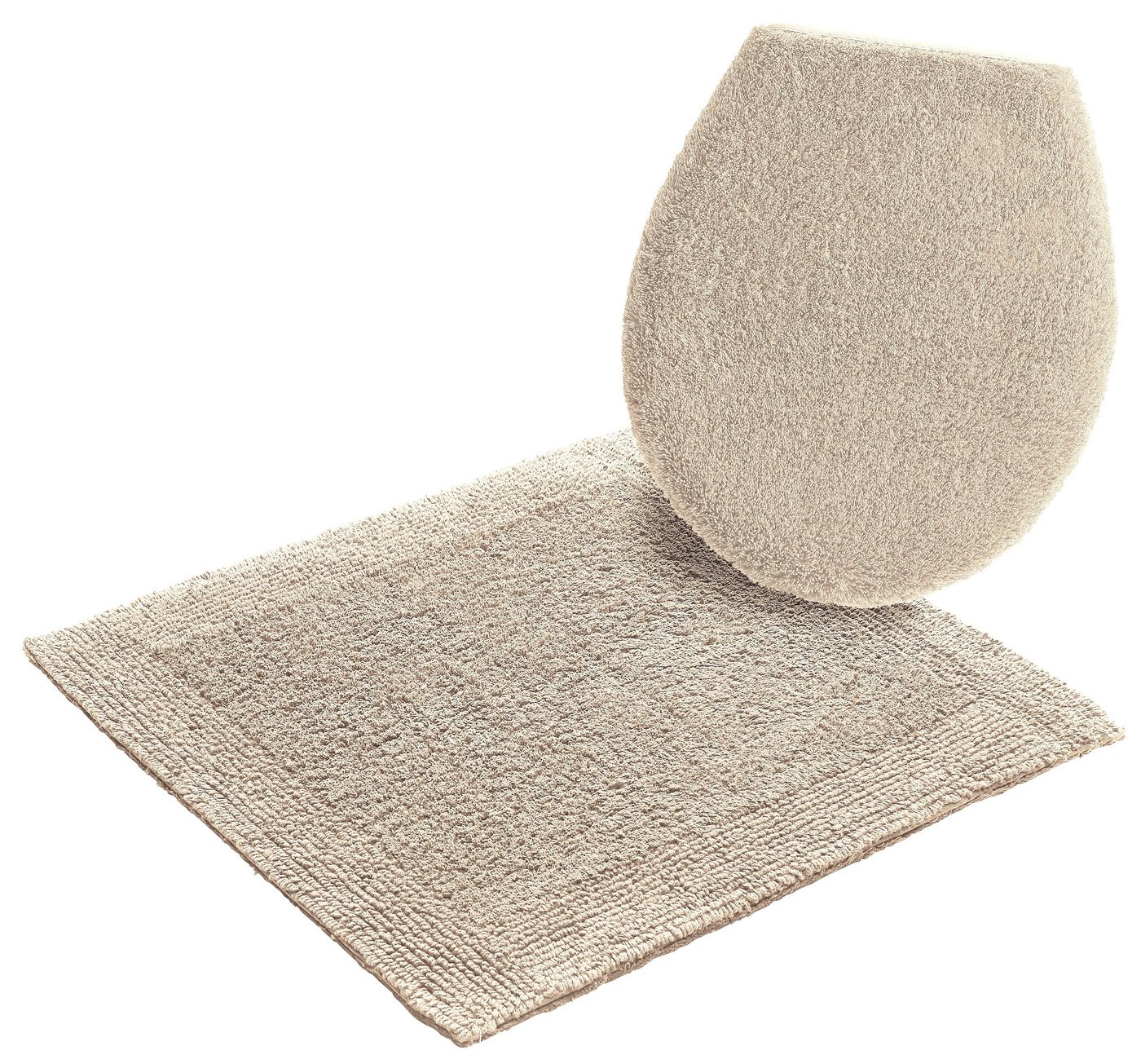 OTTO home Badematte Kapra, Badvorleger, Badezimmer Teppich, Höhe 14 mm, beidseitig nutzbar, strapazierfähig, fußbodenheizungsgeeignet, Baumwolle, 2-tlg. Hänge-W – Bild 2 von 5