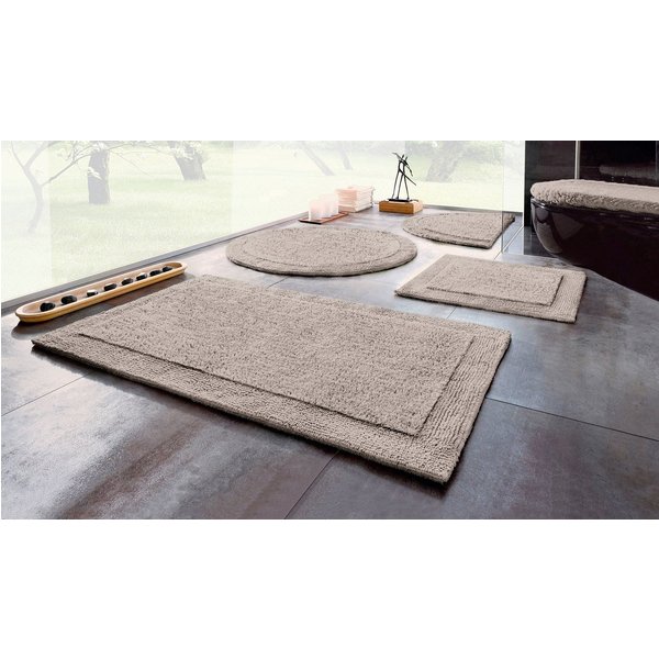 OTTO home Badematte Kapra, Badvorleger, Badezimmer Teppich, Höhe 14 mm, beidseitig nutzbar, strapazierfähig, fußbodenheizungsgeeignet, Baumwolle, 2-tlg. Hänge-W
