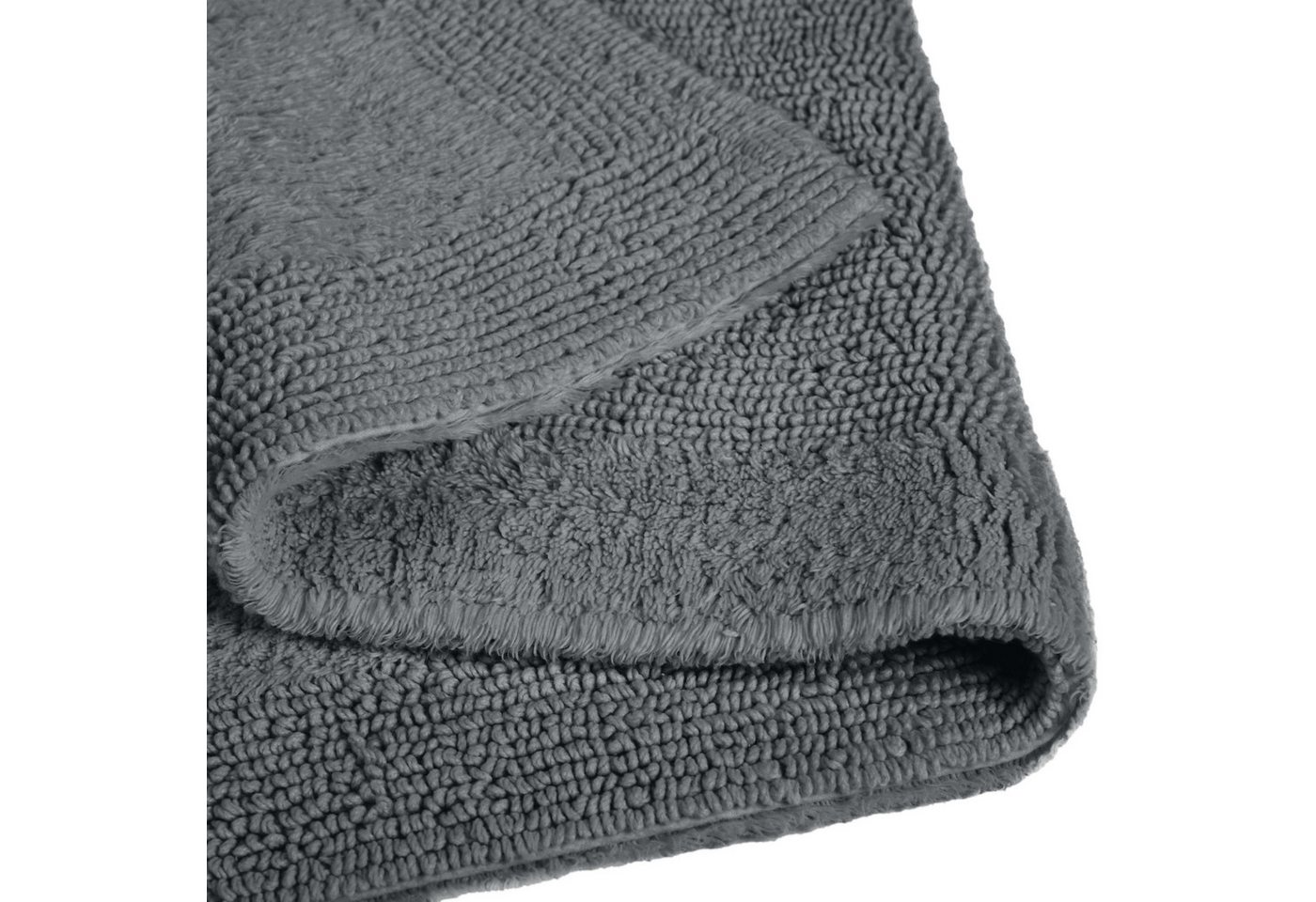 OTTO home Badematte Kapra, Badvorleger, Badezimmer Teppich, Höhe 14 mm, beidseitig nutzbar, strapazierfähig, fußbodenheizungsgeeignet, Baumwolle, halbrund, mit  – Bild 3 von 5