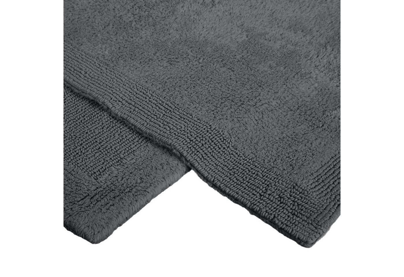 OTTO home Badematte Kapra, Badvorleger, Badezimmer Teppich, Höhe 14 mm, beidseitig nutzbar, strapazierfähig, fußbodenheizungsgeeignet, Baumwolle, halbrund, mit  – Bild 4 von 5