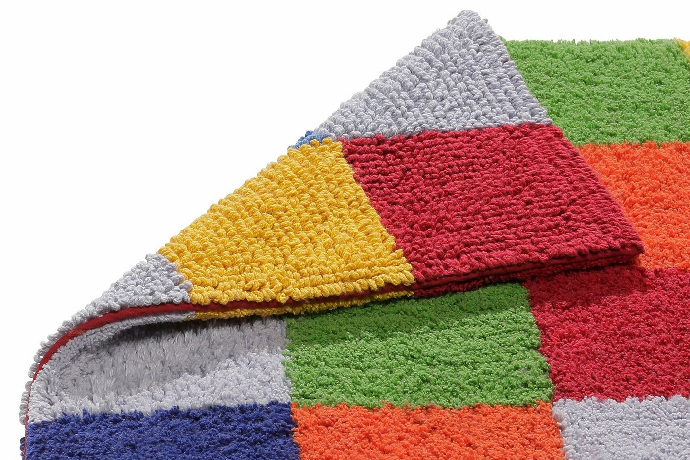 OTTO home Badematte Kira, Badvorleger, Badezimmer Teppich, Kästchen, Höhe 12 mm, beidseitig nutzbar, strapazierfähig, fußbodenheizungsgeeignet, Baumwolle (Bio-B – Bild 4 von 5
