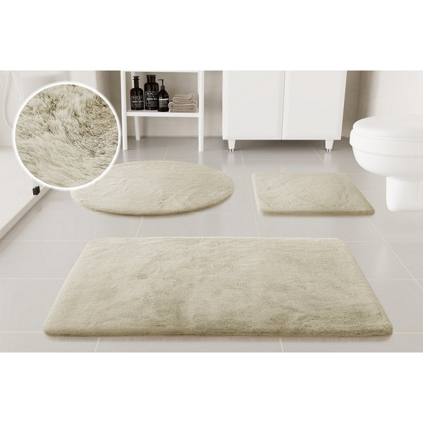 OTTO home Badematte Lennja, Höhe 25 mm, rutschhemmend beschichtet, fußbodenheizungsgeeignet, Polyester, rechteckig, Badteppich, getuftet, Uni, antirutsch, flaus