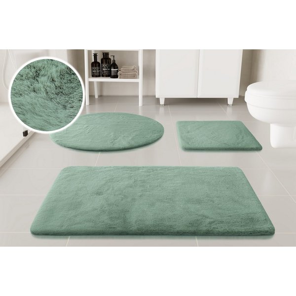OTTO home Badematte Lennja, Höhe 25 mm, rutschhemmend beschichtet, fußbodenheizungsgeeignet, Polyester, rund, Badteppich, getuftet, Uni, antirutsch, flauschig w