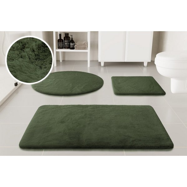 OTTO home Badematte Lennja, Höhe 25 mm, rutschhemmend beschichtet, fußbodenheizungsgeeignet, Polyester, rechteckig, Badteppich, getuftet, Uni, antirutsch, flaus