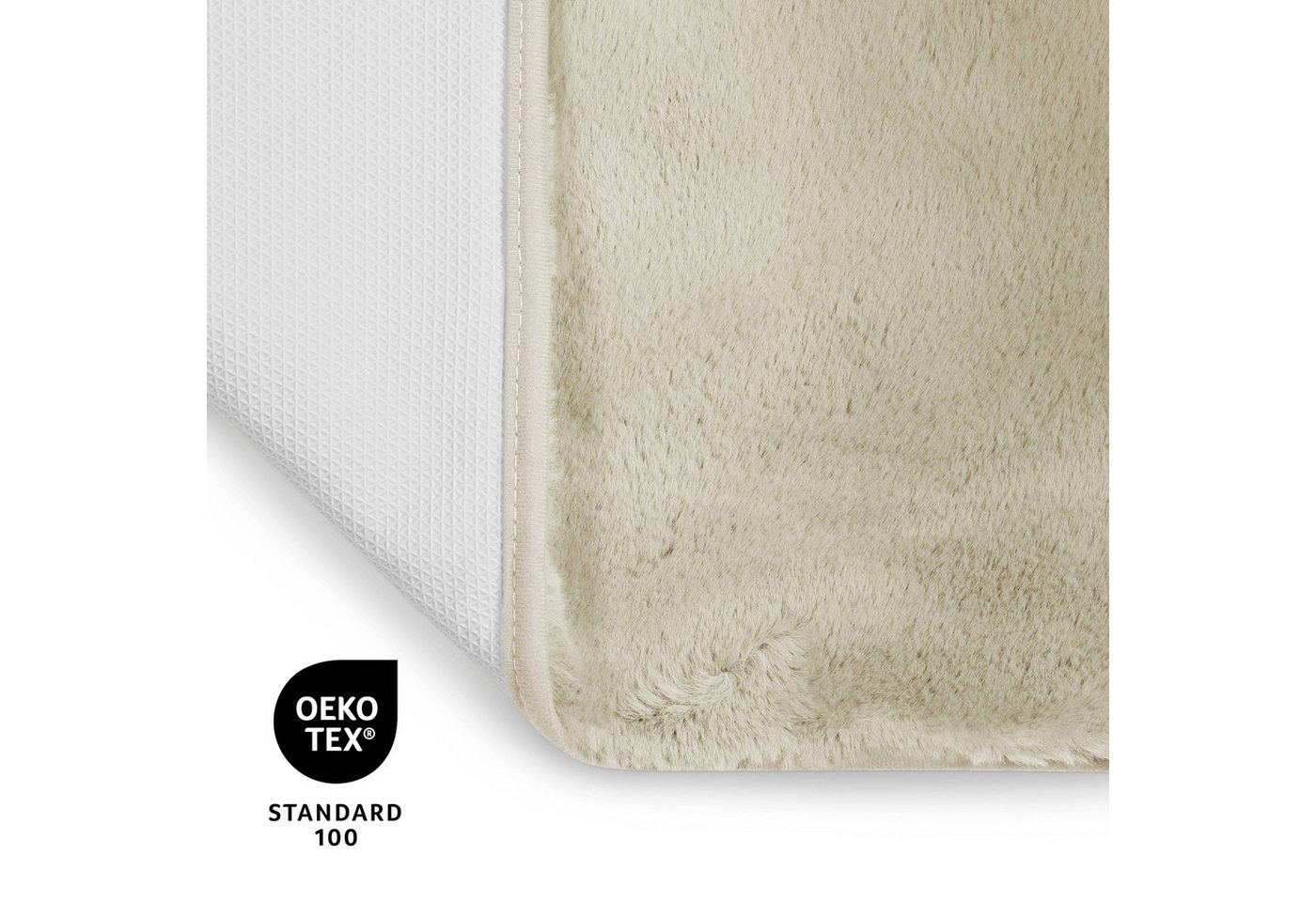 OTTO home Badematte Lennja, Höhe 25 mm, rutschhemmend beschichtet, fußbodenheizungsgeeignet, Polyester, rund, Badteppich, getuftet, Uni, antirutsch, flauschig w – Bild 3 von 5