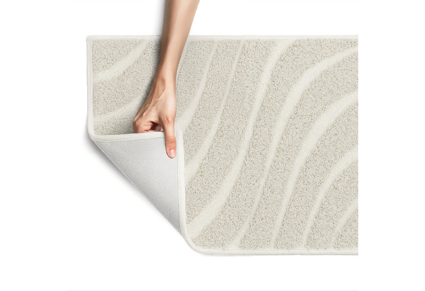 OTTO home Badematte Levii, Badvorleger, Badezimmer Teppich, sehr weich, Höhe 20 mm, rutschhemmend beschichtet, schnell trocknend, fußbodenheizungsgeeignet, Poly – Bild 4 von 5