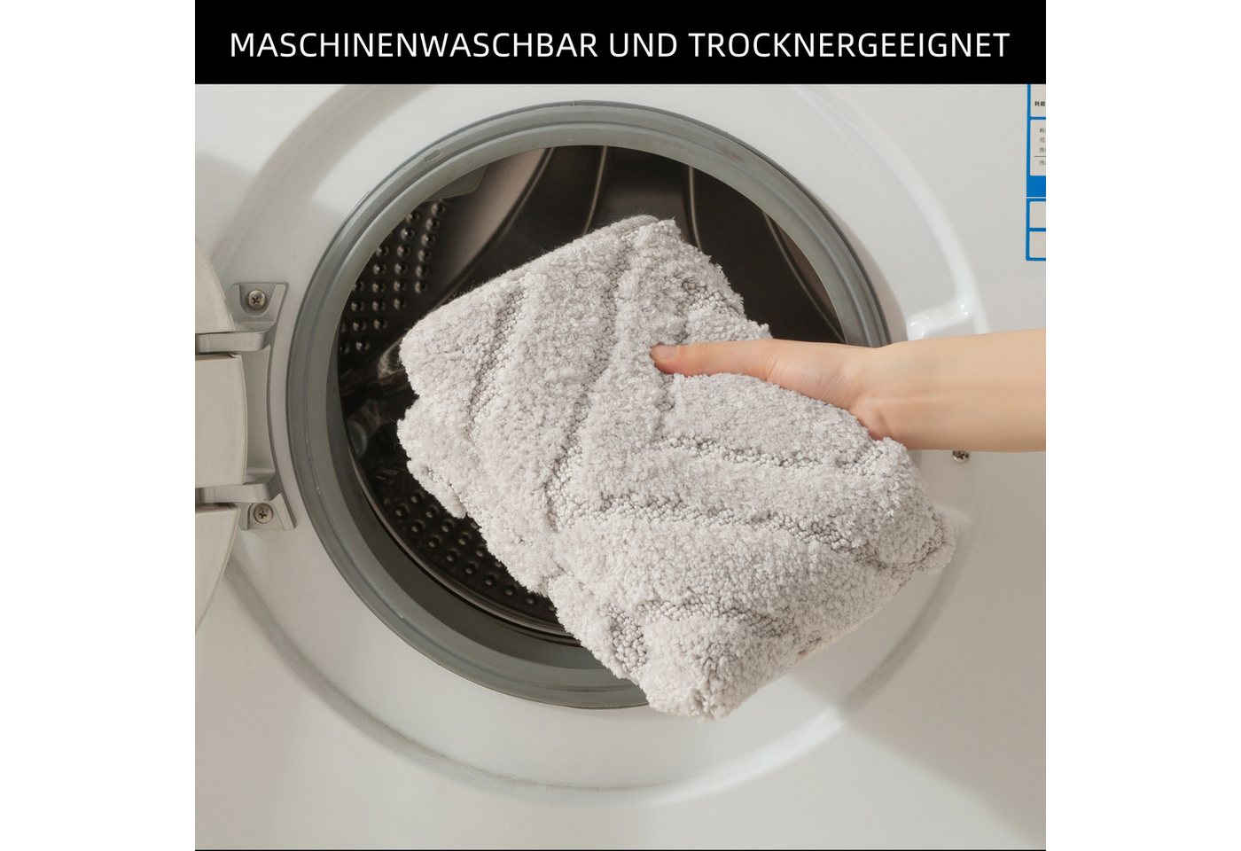 OTTO home Badematte Louvres, Badvorleger, Badezimmer Teppich, Duschvorleger, Höhe 10 mm, rutschhemmend beschichtet, schnell trocknend, Polyester, halbrund, Badt – Bild 5 von 5