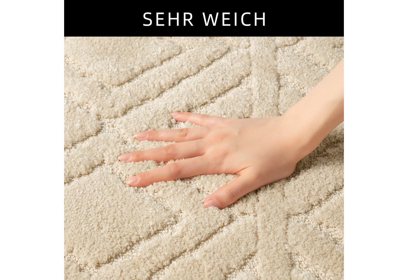 OTTO home Badematte Louvres, Badvorleger, Badezimmer Teppich, Duschvorleger, Höhe 10 mm, rutschhemmend beschichtet, schnell trocknend, Polyester, halbrund, Badt – Bild 4 von 5