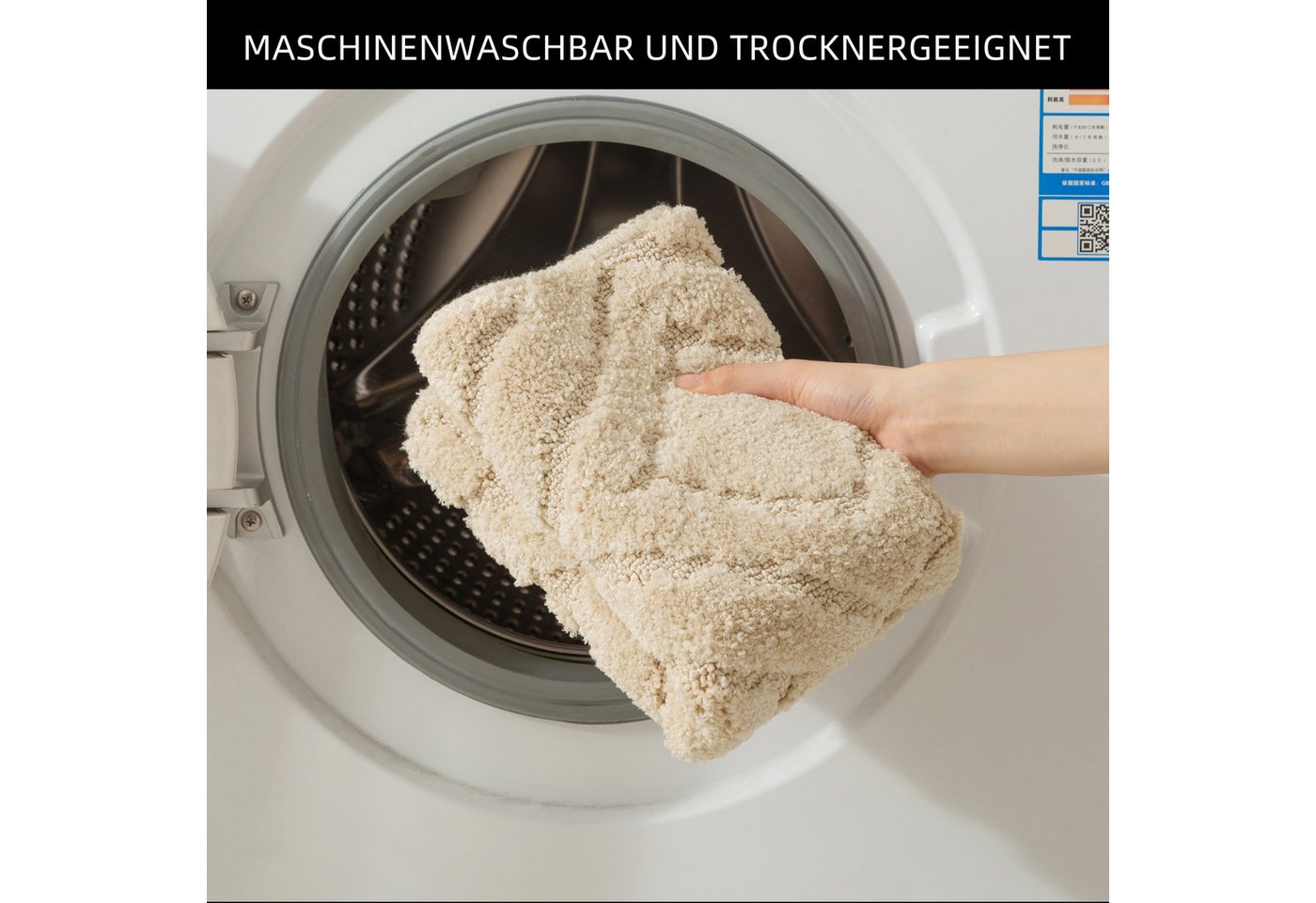 OTTO home Badematte Louvres, Badvorleger, Badezimmer Teppich, Duschvorleger, Höhe 10 mm, rutschhemmend beschichtet, schnell trocknend, Polyester, halbrund, Badt – Bild 5 von 5