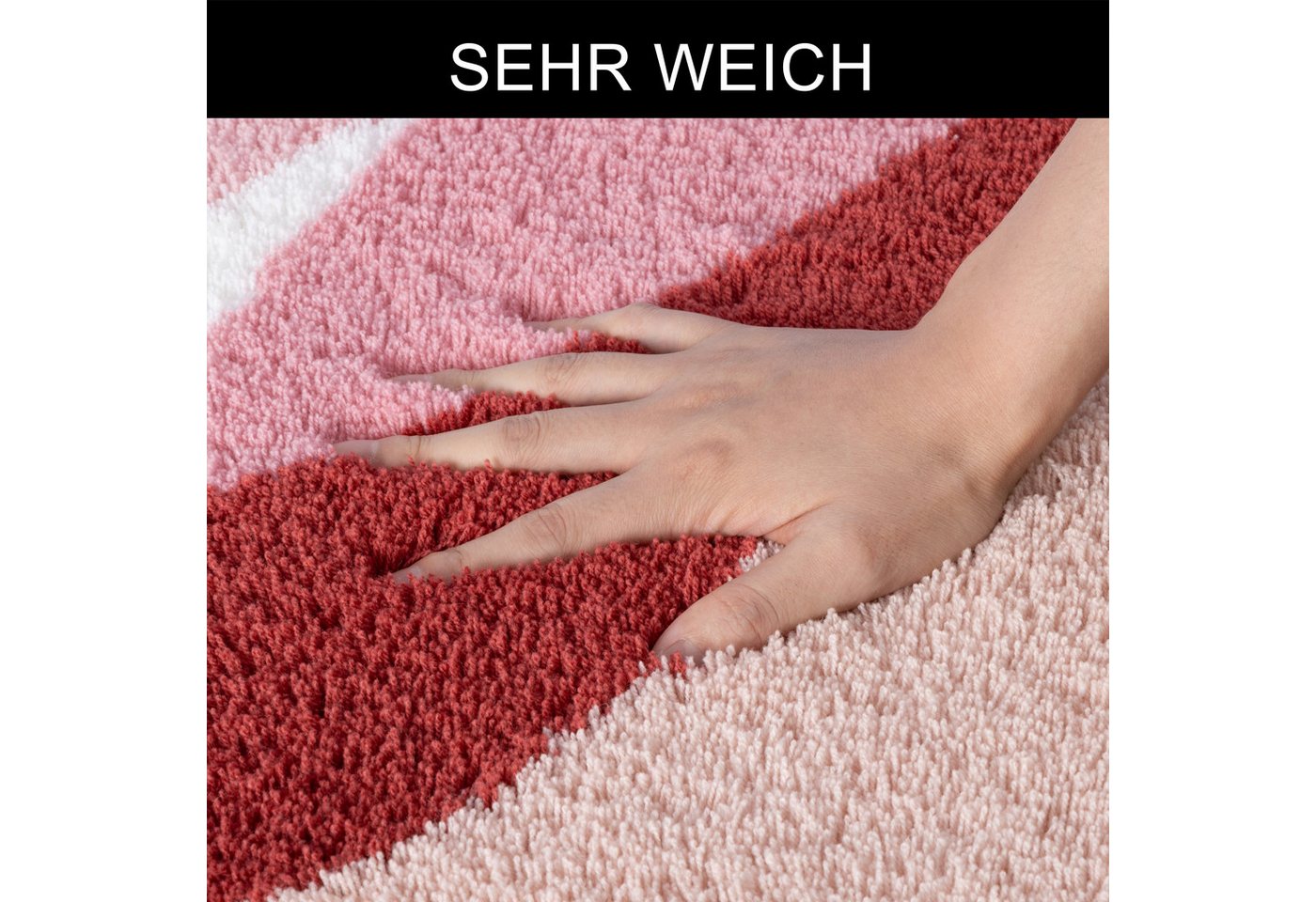 OTTO home Badematte Magnus, Badvorleger, Badezimmer Teppich, Höhe 20 mm, rutschhemmend beschichtet, schnell trocknend, strapazierfähig, Polyacryl, rund, mehrfar – Bild 5 von 5