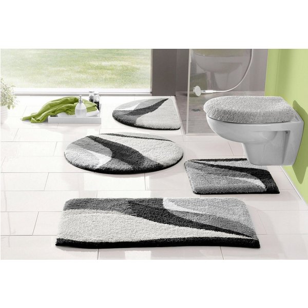 OTTO home Badematte Magnus, Badvorleger, Badezimmer Teppich, Höhe 20 mm, rutschhemmend beschichtet, schnell trocknend, strapazierfähig, Polyacryl, halbrund, meh