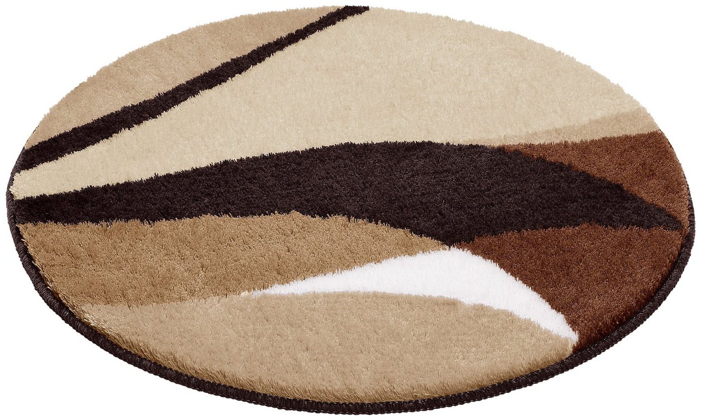 OTTO home Badematte Magnus, Badvorleger, Badezimmer Teppich, Höhe 20 mm, rutschhemmend beschichtet, schnell trocknend, strapazierfähig, Polyacryl, rund, mehrfar – Bild 2 von 5