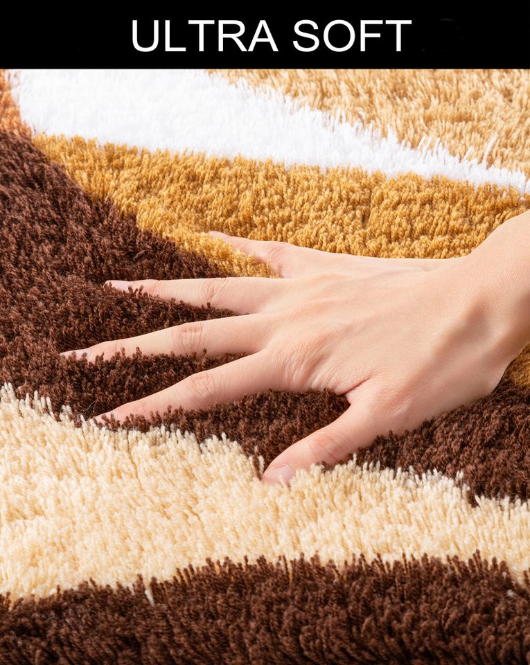 OTTO home Badematte Magnus, Badvorleger, Badezimmer Teppich, Höhe 20 mm, rutschhemmend beschichtet, schnell trocknend, strapazierfähig, Polyacryl, rund, mehrfar – Bild 4 von 5