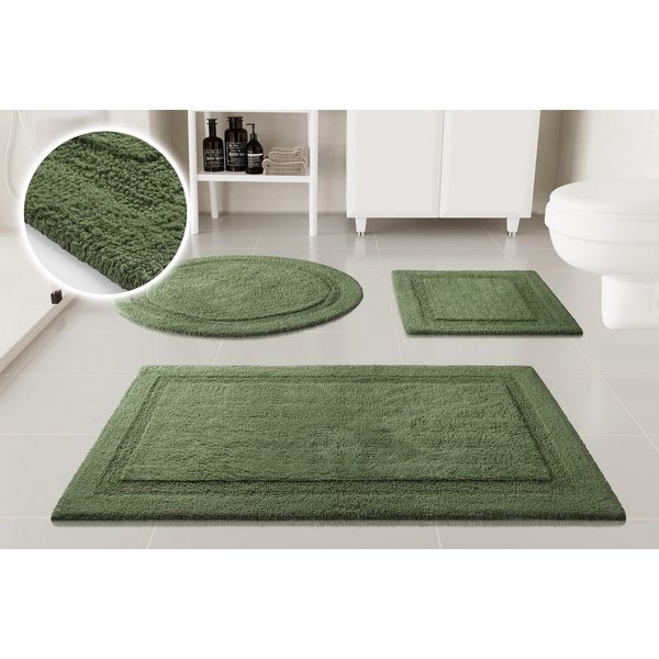 OTTO home Badematte Meellor, uni, viele Farben, Badvorleger, Badezimmer Teppich, Höhe 20 mm, rutschhemmend beschichtet, fußbodenheizungsgeeignet, Baumwolle, run