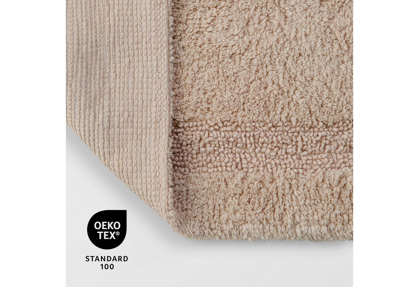 OTTO home Badematte Meellor, uni, viele Farben, Badvorleger, Badezimmer Teppich, Höhe 20 mm, rutschhemmend beschichtet, fußbodenheizungsgeeignet, Baumwolle, rec – Bild 4 von 5