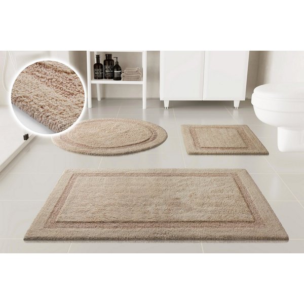 OTTO home Badematte Meellor, uni, viele Farben, Badvorleger, Badezimmer Teppich, Höhe 20 mm, rutschhemmend beschichtet, fußbodenheizungsgeeignet, Baumwolle, run