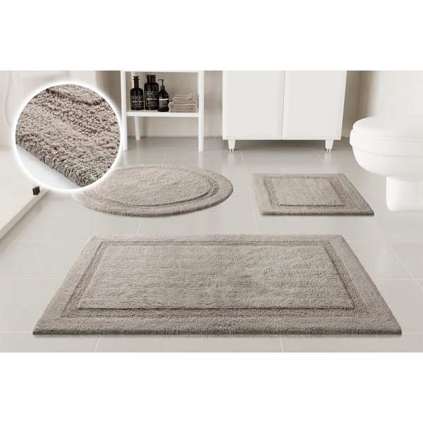 OTTO home Badematte Meellor, uni, viele Farben, Badvorleger, Badezimmer Teppich, Höhe 20 mm, rutschhemmend beschichtet, fußbodenheizungsgeeignet, Baumwolle, rec
