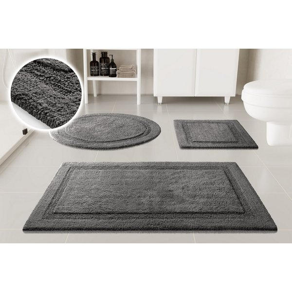OTTO home Badematte Meellor, uni, viele Farben, Badvorleger, Badezimmer Teppich, Höhe 20 mm, rutschhemmend beschichtet, fußbodenheizungsgeeignet, Baumwolle, run