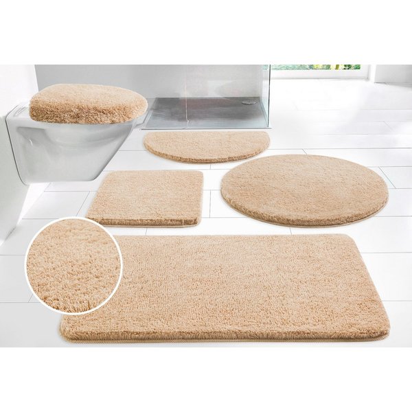 OTTO home Badematte Merida, Badvorleger, Badezimmer Teppich, Höhe 32 mm, rutschhemmend beschichtet, schnell trocknend, strapazierfähig, fußbodenheizungsgeeignet