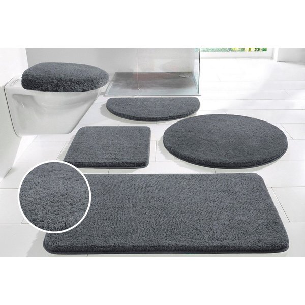 OTTO home Badematte Merida, Badvorleger, Badezimmer Teppich, Höhe 32 mm, rutschhemmend beschichtet, schnell trocknend, strapazierfähig, fußbodenheizungsgeeignet