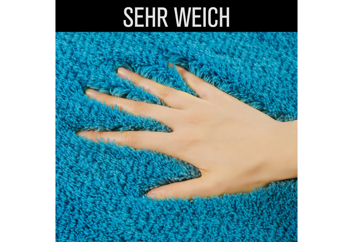 OTTO home Badematte Merida, Badvorleger, Badezimmer Teppich, Höhe 32 mm, rutschhemmend beschichtet, schnell trocknend, strapazierfähig, fußbodenheizungsgeeignet – Bild 4 von 5