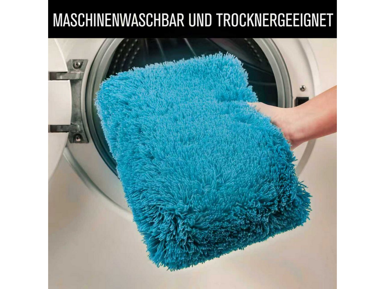 OTTO home Badematte Merida, Badvorleger, Badezimmer Teppich, Höhe 32 mm, rutschhemmend beschichtet, schnell trocknend, strapazierfähig, fußbodenheizungsgeeignet – Bild 5 von 5