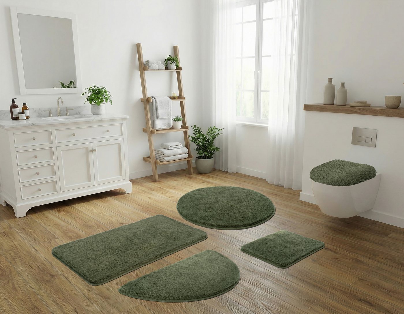 OTTO home Badematte Merida, Badvorleger, Badezimmer Teppich, Höhe 32 mm, rutschhemmend beschichtet, schnell trocknend, strapazierfähig, fußbodenheizungsgeeignet – Bild 3 von 5