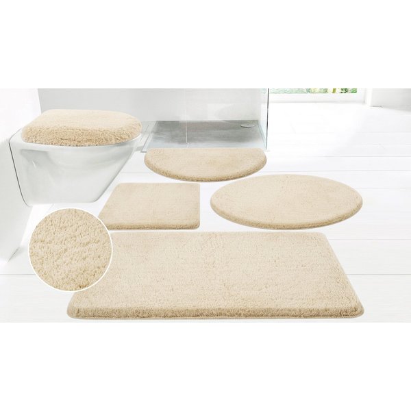 OTTO home Badematte Merida, Badvorleger, Badezimmer Teppich, Höhe 32 mm, rutschhemmend beschichtet, schnell trocknend, strapazierfähig, fußbodenheizungsgeeignet