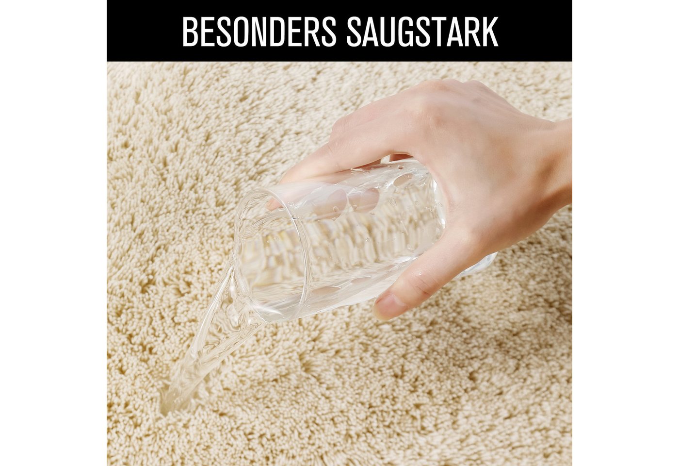 OTTO home Badematte Merida, Badvorleger, Badezimmer Teppich, Höhe 32 mm, rutschhemmend beschichtet, schnell trocknend, strapazierfähig, fußbodenheizungsgeeignet – Bild 3 von 5