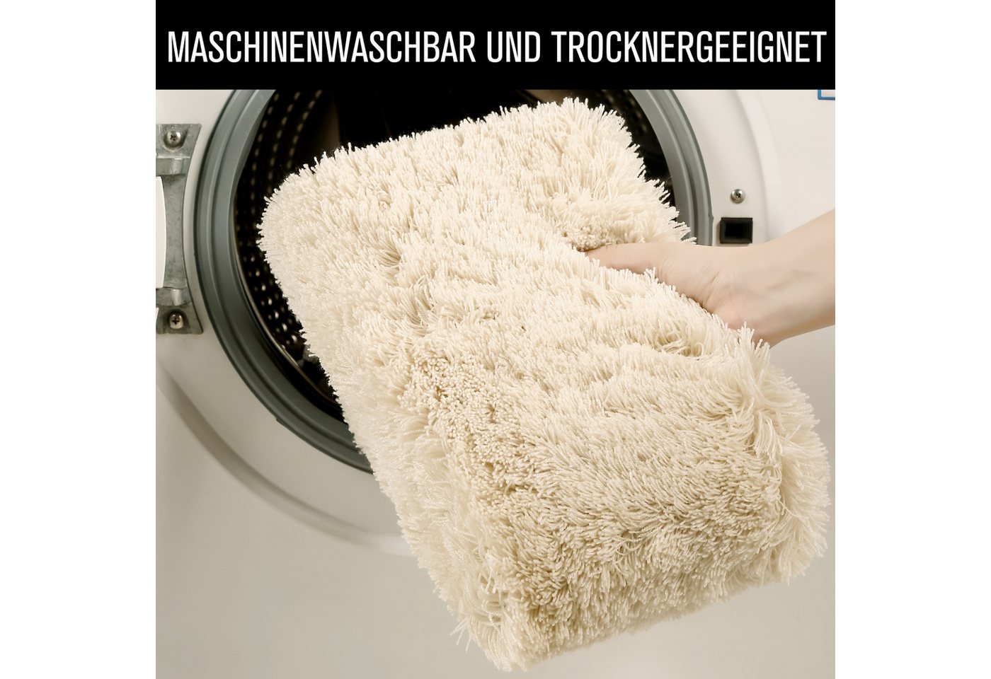 OTTO home Badematte Merida, Badvorleger, Badezimmer Teppich, Höhe 32 mm, rutschhemmend beschichtet, schnell trocknend, strapazierfähig, fußbodenheizungsgeeignet – Bild 5 von 5