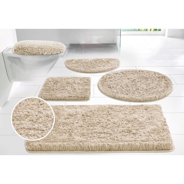 OTTO home Badematte Micro exclusiv, Badvorleger, Badezimmer Teppich, Höhe 55 mm, rutschhemmend beschichtet, schnell trocknend, strapazierfähig, fußbodenheizungs