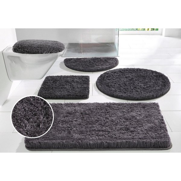 OTTO home Badematte Micro exclusiv, Badvorleger, Badezimmer Teppich, Höhe 55 mm, rutschhemmend beschichtet, schnell trocknend, strapazierfähig, fußbodenheizungs