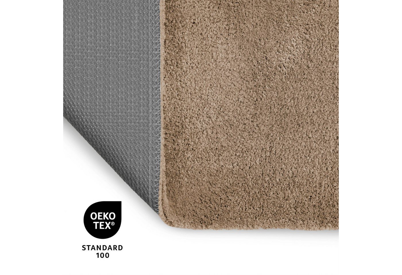 OTTO home Badematte Neele, uni, viele Farben, Badvorleger, Badezimmer Teppich, Höhe 20 mm, rutschhemmend beschichtet, schnell trocknend, Polyester, rechteckig,  – Bild 4 von 5