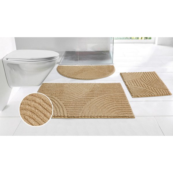 OTTO home Badematte Ognon, Scandi, Boho, modernes Muster, Höhe 15 mm, rutschhemmend beschichtet, schnell trocknend, strapazierfähig, fußbodenheizungsgeeignet, P