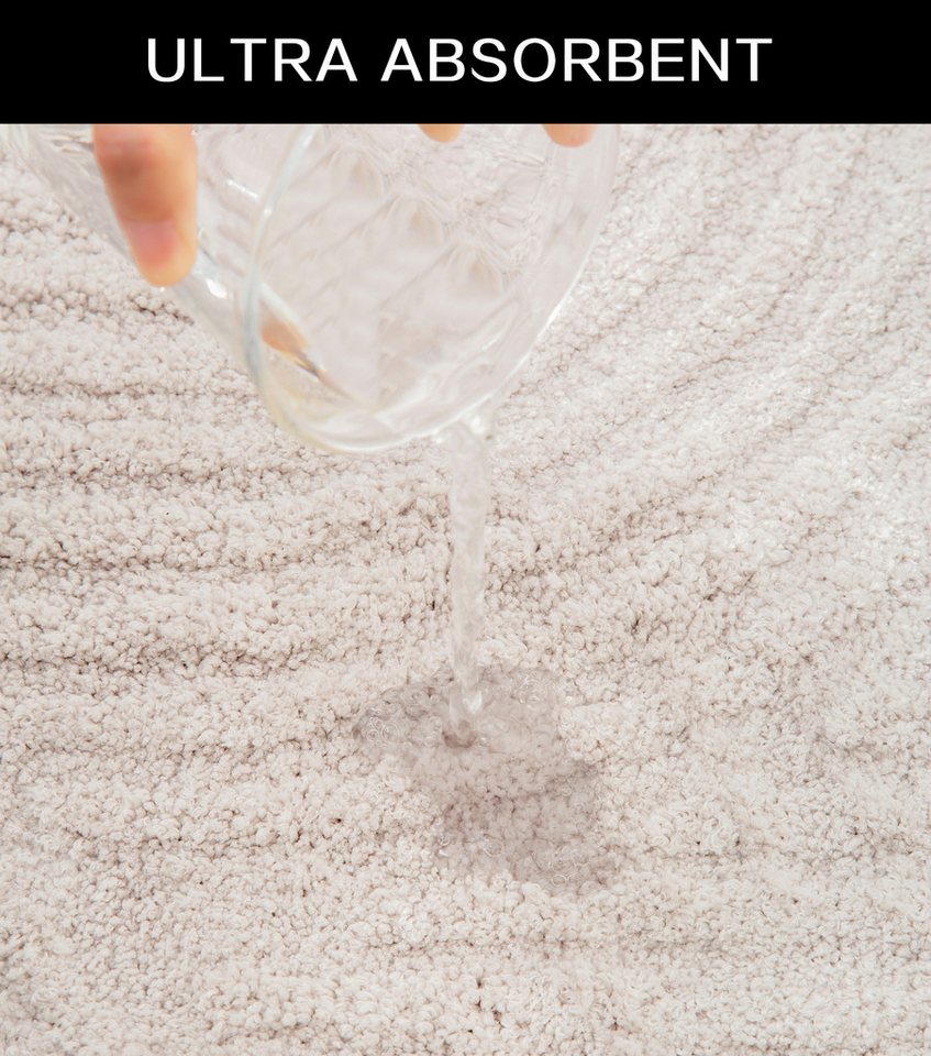 OTTO home Badematte Ognon, Scandi, Boho, modernes Muster, Höhe 15 mm, rutschhemmend beschichtet, schnell trocknend, strapazierfähig, fußbodenheizungsgeeignet, P – Bild 4 von 5