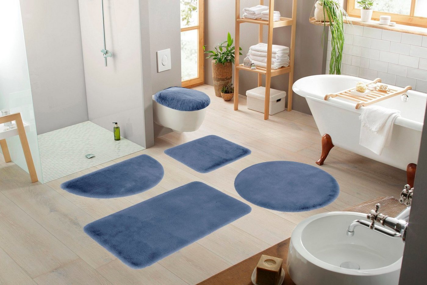 OTTO home Badematte Rabbit Badematten, Badvorleger, Badezimmer Teppich, Höhe 30 mm, rutschhemmend beschichtet, schnell trocknend, strapazierfähig, fußbodenheizu – Bild 3 von 5