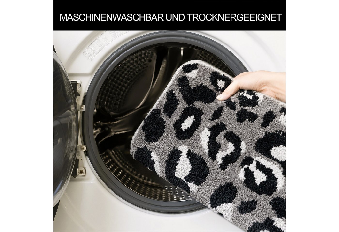 OTTO home Badematte Regona Leo, Badvorleger, Badezimmer Teppich, Duschvorleger, Höhe 10 mm, rutschhemmend beschichtet, schnell trocknend, fußbodenheizungsgeeign – Bild 5 von 5