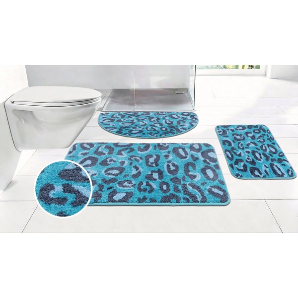 OTTO home Badematte Regona Leo, Badvorleger, Badezimmer Teppich, Duschvorleger, Höhe 10 mm, rutschhemmend beschichtet, schnell trocknend, fußbodenheizungsgeeign