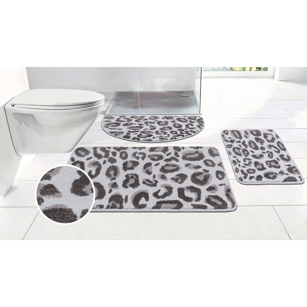 OTTO home Badematte Regona Leo, Badvorleger, Badezimmer Teppich, Duschvorleger, Höhe 10 mm, rutschhemmend beschichtet, schnell trocknend, fußbodenheizungsgeeign