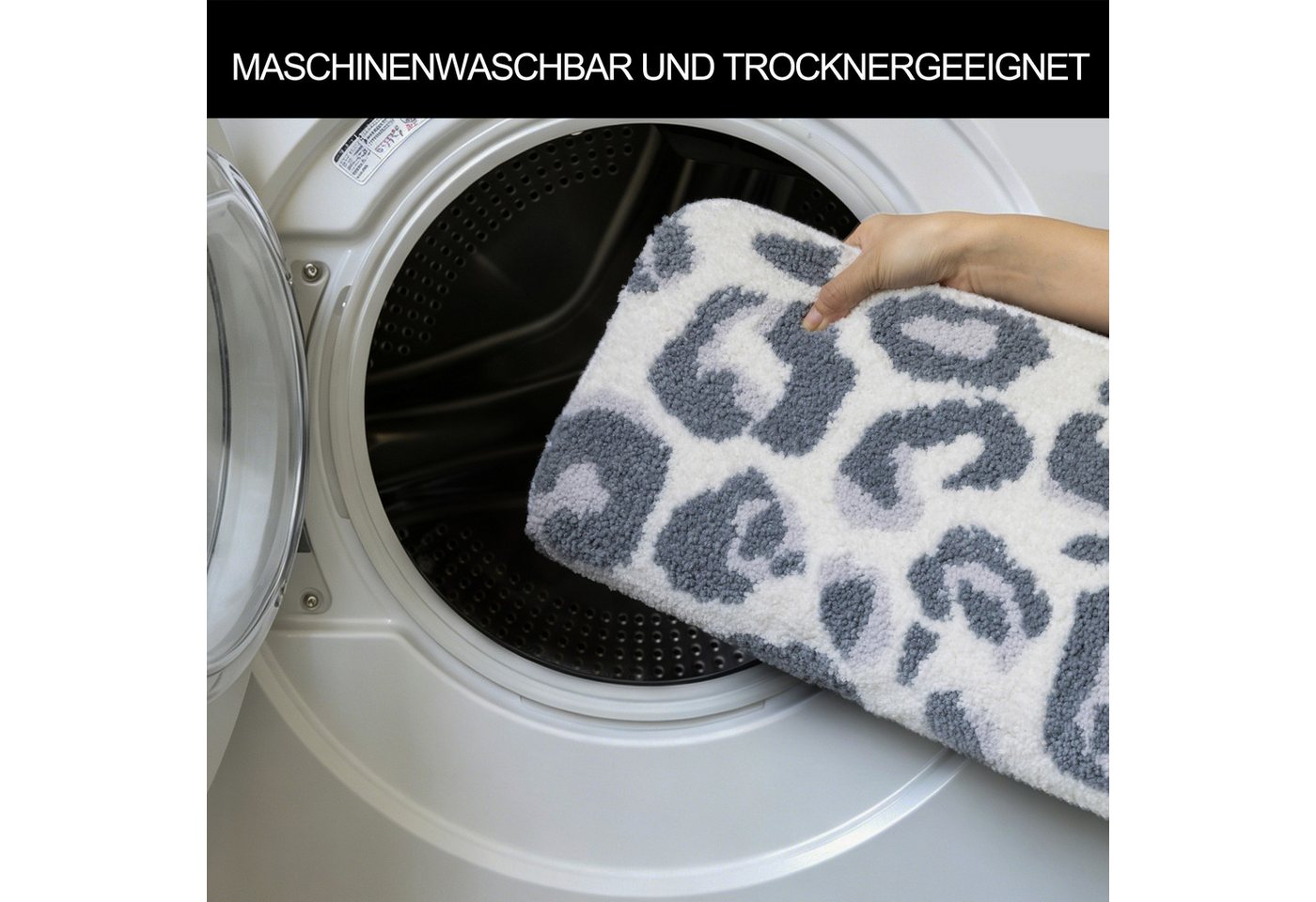 OTTO home Badematte Regona Leo, Badvorleger, Badezimmer Teppich, Duschvorleger, Höhe 10 mm, rutschhemmend beschichtet, schnell trocknend, fußbodenheizungsgeeign – Bild 5 von 5
