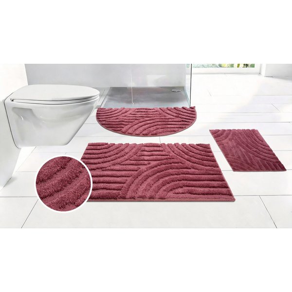 OTTO home Badematte Regona Scandi, Badvorleger, Badezimmer Teppich, Duschvorleger, Höhe 10 mm, rutschhemmend beschichtet, strapazierfähig, Polyester, rechteckig