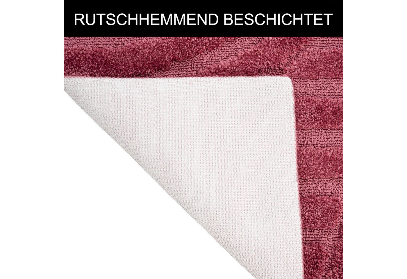 OTTO home Badematte Regona Scandi, Badvorleger, Badezimmer Teppich, Duschvorleger, Höhe 10 mm, rutschhemmend beschichtet, strapazierfähig, Polyester, rechteckig – Bild 5 von 5