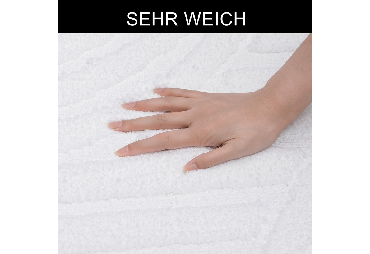 OTTO home Badematte Regona Scandi, Badvorleger, Badezimmer Teppich, Duschvorleger, Höhe 10 mm, rutschhemmend beschichtet, strapazierfähig, Polyester, rechteckig – Bild 3 von 5