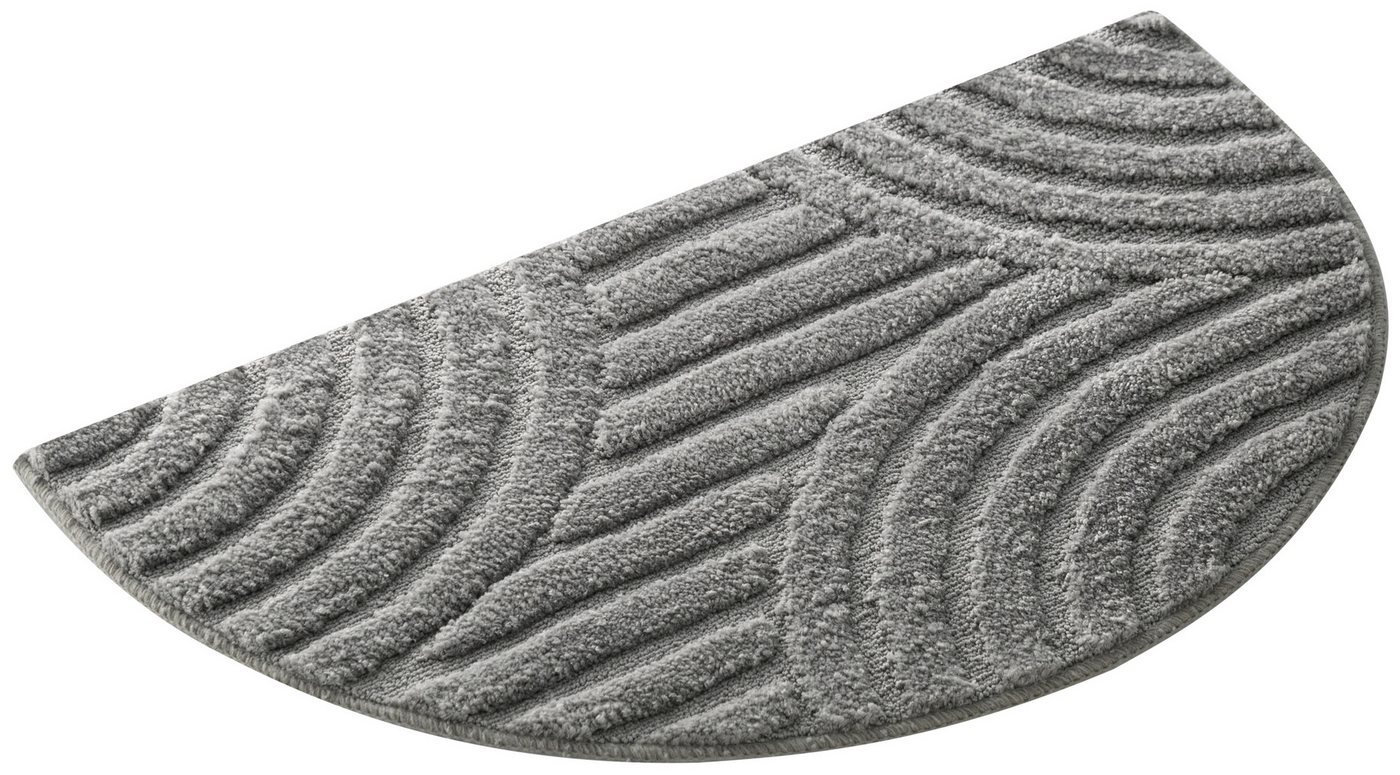 OTTO home Badematte Regona Scandi, Badvorleger, Badezimmer Teppich, Duschvorleger, Höhe 10 mm, rutschhemmend beschichtet, strapazierfähig, Polyester, halbrund,  – Bild 2 von 5