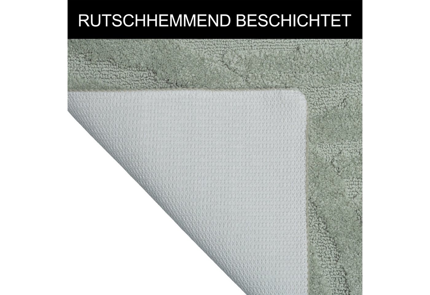 OTTO home Badematte Regona Scandi, Badvorleger, Badezimmer Teppich, Duschvorleger, Höhe 10 mm, rutschhemmend beschichtet, strapazierfähig, Polyester, halbrund,  – Bild 4 von 5