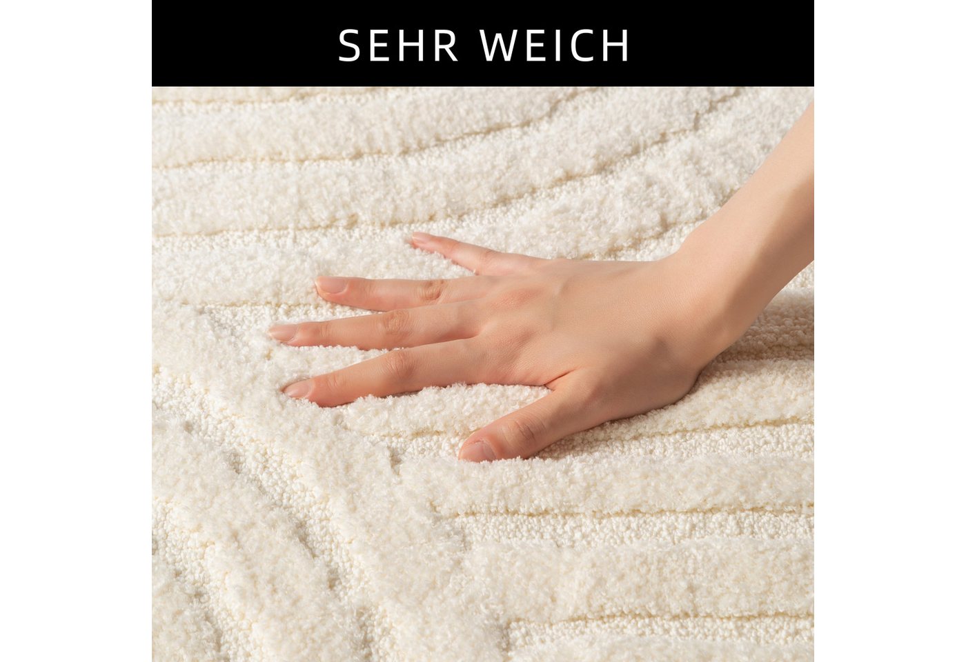 OTTO home Badematte Regona Scandi, Badvorleger, Badezimmer Teppich, Duschvorleger, Höhe 10 mm, rutschhemmend beschichtet, strapazierfähig, Polyester, rechteckig – Bild 4 von 5